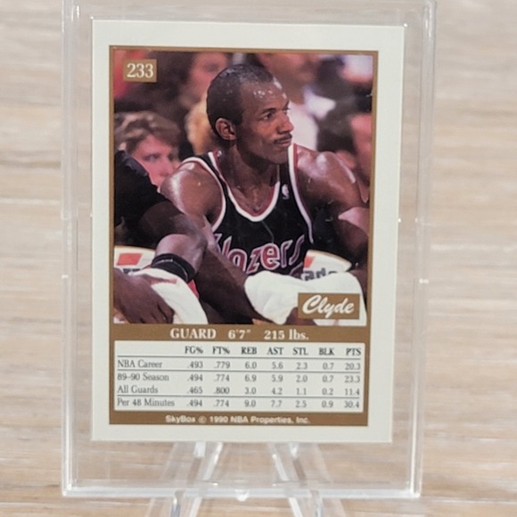 1990 SkyBox Clyde Drexler Autographed Portland Trail Blazers Basketball Signed - Picture 2 of 6